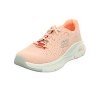 Skechers Femme 149722 Baskets, Bordure Rose en Maille Corail Gris Clair, 39 EU