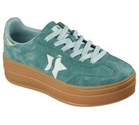 Skechers Femme Academy Hi Elevated Essence Basket, Green Leather/Trim, 38.5 EU