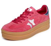 Skechers Femme Academy Hi Elevated Essence Basket, Red Leather/Blue Trim, 40.5 EU