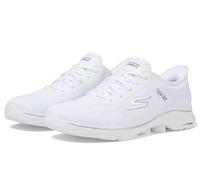 Skechers Femme Aller Marcher 7 Valin GO Walk, Textile Blanc Bordure Noire, 37 EU