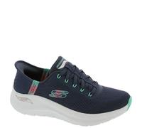Skechers Femme Arch Fit 2.0 Easy Chic Basket, Navy Mesh/Turquoise Trim, 39.5 EU Large