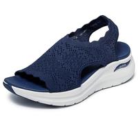 Skechers Femme Arch Fit 2.0-Flawless Choice Sandale de Sport, Bleu Marine, 36 EU
