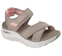 Skechers Arch Fit 2.0 Sandal - Feelin' Bright Chaussures Moyen Width en Taupe/Corail, Pointure 36, Vegan, Lavable en machine