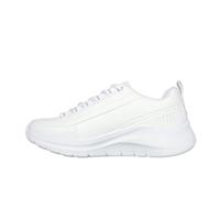 Skechers Femme Arch Fit 2.0 Star Bound, White Leather Silver Trim, 37.5 EU