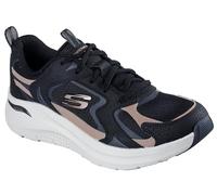Skechers Femme Arch Fit 2.0 Vintage Luxe Basket, Black Leather/Mesh/Rosegold Trim, 38 EU