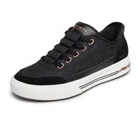 Skechers Femme Arch Fit Arcade Cuddle Steps Slip-in ENTRAINEUSE, Black Nylon Duraleather Suede, 37 EU
