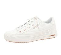 Skechers Femme Arch Fit Arcade Meet Ya There Basket, White Canvas/Rose Gold Trim, 40 EU