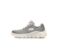 Skechers Femme Arch Fit Big Appeal Baskets, Grey Knit Mesh/Pink Trim, 36 EU