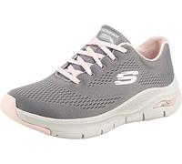 Skechers Femme Arch Fit Big Appeal Baskets, Grey Knit Mesh/Pink Trim, 36 EU
