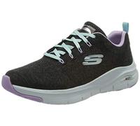 Skechers Femme Arch Fit Comfy Wave Baskets, Black Knit/Lavender Trim, 37.5 EU