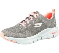 Skechers Femme Arch Fit Comfy Wave Baskets, Gray Knit/Pink Trim, 36 EU