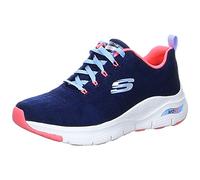 Skechers Femme Arch Fit Comfy Wave Baskets, Navy Knit/Hot Pink Trim, 36 EU