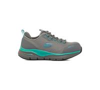 Skechers Femme Arch Fit SR Ebinal Botte de Protection Incendie et de sécurité, Grey/Aqua Textile/Synthetic, 36 EU