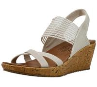 Skechers Femme Beverlee-High Tea Sandale cale, Beige Natural, 38.5 EU