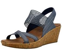 Skechers Femme Beverlee-High Tea Sandale cale, Bleu Marine, 39.5 EU