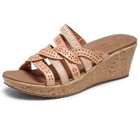 Skechers Femme Beverlee-New Resort Sandale cale, Naturel, 42 EU