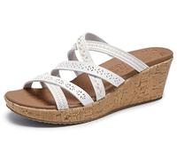 Skechers Femme Beverlee-Tiger Posse Sandale cale, Blanc, 37 EU