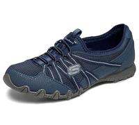 Skechers Femme Bikers Lite Relive Baskets, Bleu Marine, 37.5 EU