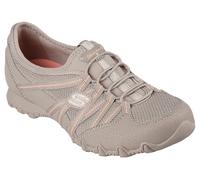 Skechers Femme Bikers Lite Relive, Bordure Corail en Cuir dura Taupe, 35 EU