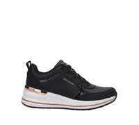 Skechers Femme Billion 2 Fine Shine Million 2 À Lacets Mid, Black Duraleather/Patent Trim, 35 EU