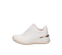 Skechers Fine Shine Billion 2 Mid Lacets pour Femme, Garniture Vernie Duraleather Blanc cassé, 38.5 EU