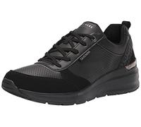 Skechers Femme Billion Subtle Spots Richelieu, Cuir Duraleather Noir Avec Bordure Léopard, 37.5 EU