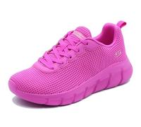 Skechers Femme Bobs B Flex Esencia Visionaria Shoes, Bordure en Tricot Rose Vif, 38 EU