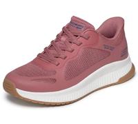 Skechers Femme Bobs Squad 4 Staple Look Slip-In ENTRAINEUSE, Rose Mesh, 38 EU