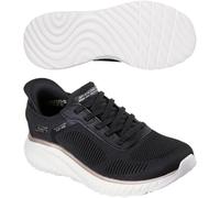 Skechers Femme Bobs Squad Chaos Current Muse Baskets, Black/Gold Textile, 37 EU Large