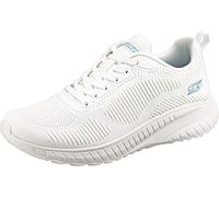 Skechers Femme Bobs Squad Chaos Face Off Basket, Tricot Technique Blanc, 39.5 EU