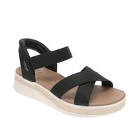 Skechers Femme Bobs Sun Ray-Bright Take Hands Free Slip-ins Sandale, Noir/Blanc, 36 EU
