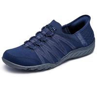 Skechers Femme Breathe Easy-Roll with Me Basket, Navy, 40 EU
