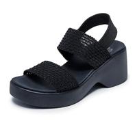 Skechers Femme Cali Day Platforms-sandals, Black Woven Gore, 35 EU