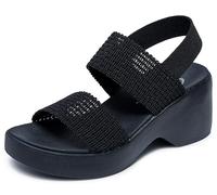 Skechers Femme Cali Day Sandale à Talon, Black, 40 EU