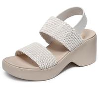 Skechers Femme Cali Day Sandale à Talon, White, 38 EU