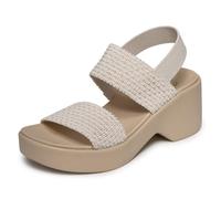 Skechers Femme Cali Day Sandale à Talon, White, 39 EU