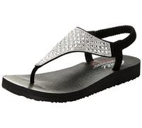 Skechers Femme Cali Méditation Rockstar, Black Mitobuck Rhinestone Trim, 38 EU