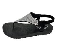 Skechers Femme Cali Méditation Rockstar, Bordure en Strass mitobuck Noir, 36 EU