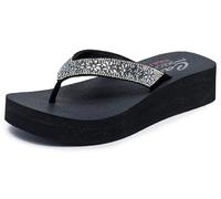 Skechers Femme Cali Vinyasa Sauvages Daisies, Black Mitobuck Gem Stone Trim, 41 EU