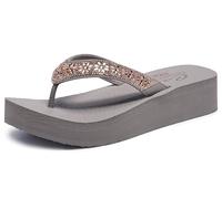 Skechers Femme Cali Vinyasa Sauvages Daisies, Taupe Mitobuck Gem Stone Trim, 35 EU