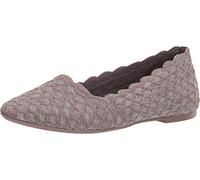 Skechers Femme Cleo-Honeycomb Ballerines Bout fermé, Marron (Dark Taupe Flat Knit Dktp), 41 EU