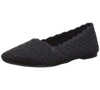 Skechers Femme Cleo-Écumoire en Tricot festonné Ballerines, Noir, 38 EU