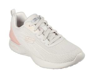 Skechers Femme Cozy Time AIR Dynamight Temps Cosy, Bordure Rose en Tricot Naturel, 35 EU