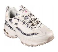 Skechers Femme D Lites-Floral Basket, Blanc/Noir, 36 EU