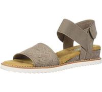 Skechers Femme Desert Kiss-Stretch Quarter Strap Sandal Plate, Taupe Microfiber Suede/Gore Trim, 40 EU