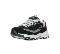 Skechers Femme D'Lites Biggest Fan Baskets, Black White, 42 EU X-Large