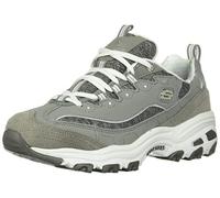 Skechers Femme D'Lites-Biggest Fan Baskets, Grey/White, 39.5 EU