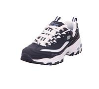 Skechers D'lites Biggest Fan Baskets Femme, Navy Trubuck White Mesh Carolina Blue Trim, 35.5 EU