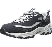 Skechers Femme D'lites Biggest Fan Shoes, Navy Trubuck White Mesh Carolina Blue Trim, 39 EU