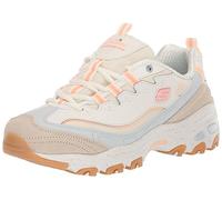Skechers Femme D'Lites Bold Views, Natural Leather/Mesh/Multi Trim, 40 EU